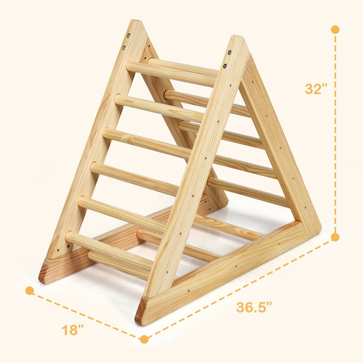 Wooden Triangle Climber for Toddler Step Training, Natural - Gallery Canada