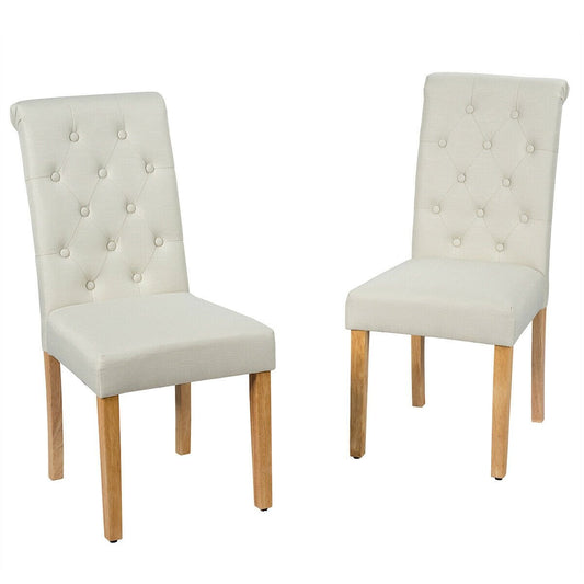 Set of 2 Tufted Dining Chair, Beige - Gallery Canada