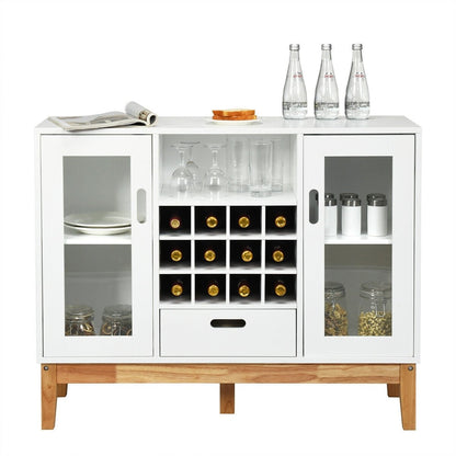 Wood Wine Storage Cabinet Sideboard Console Buffet Server, White Sideboards Cabinets & Buffets   at Gallery Canada