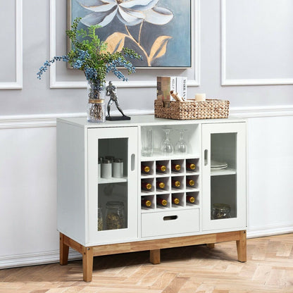 Wood Wine Storage Cabinet Sideboard Console Buffet Server, White Sideboards Cabinets & Buffets   at Gallery Canada