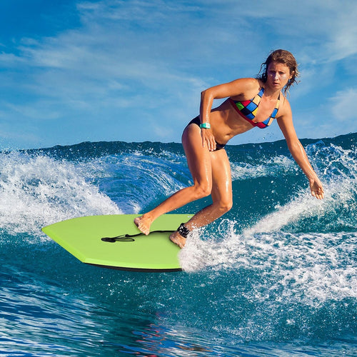 Super Surfing  Lightweight Bodyboard with Leash-L, Green