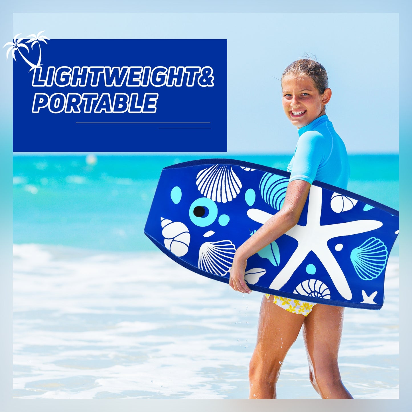 41 Inch Lightweight Super Portable Surfing Bodyboard-L, Blue Surfing   at Gallery Canada