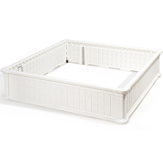 48 Inch Raised Garden Bed Planter for Flower Vegetables Patio, White - Gallery Canada
