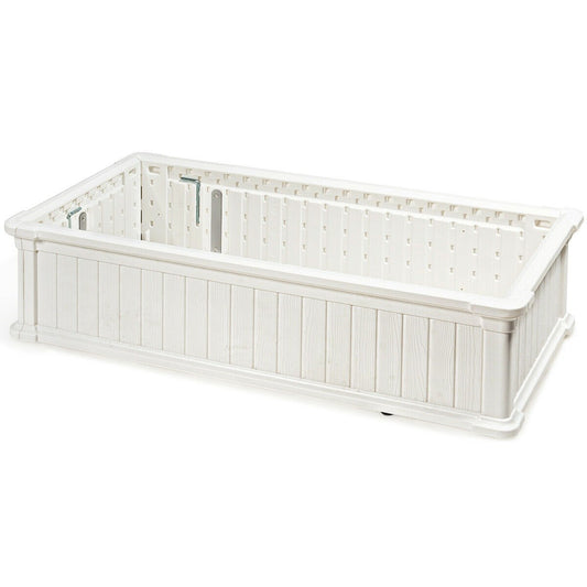 48 Inch x 24 Inch Raised Garden Bed Rectangle Plant Box, White - Gallery Canada