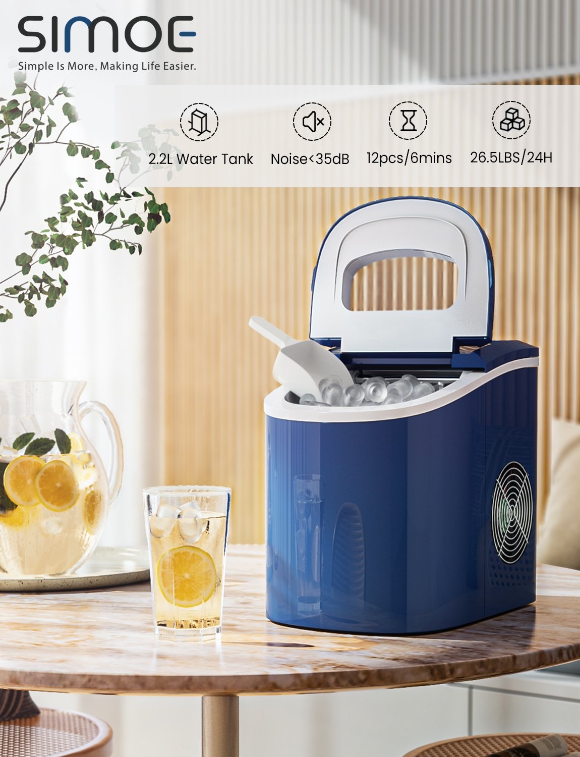 Mini Portable Compact Electric Ice Maker Machine, Navy Ice Makers   at Gallery Canada