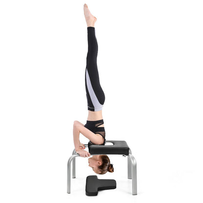 Yoga Iron Headstand Bench with PVC Pads for Family Gym, Black - Gallery Canada