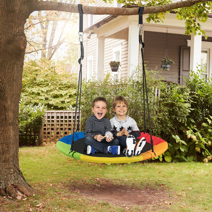 40 Inch 770 lbs Flying Saucer Tree Swing Kids Gift with 2 Tree Hanging Straps, Multicolor Swing & Playsets   at Gallery Canada