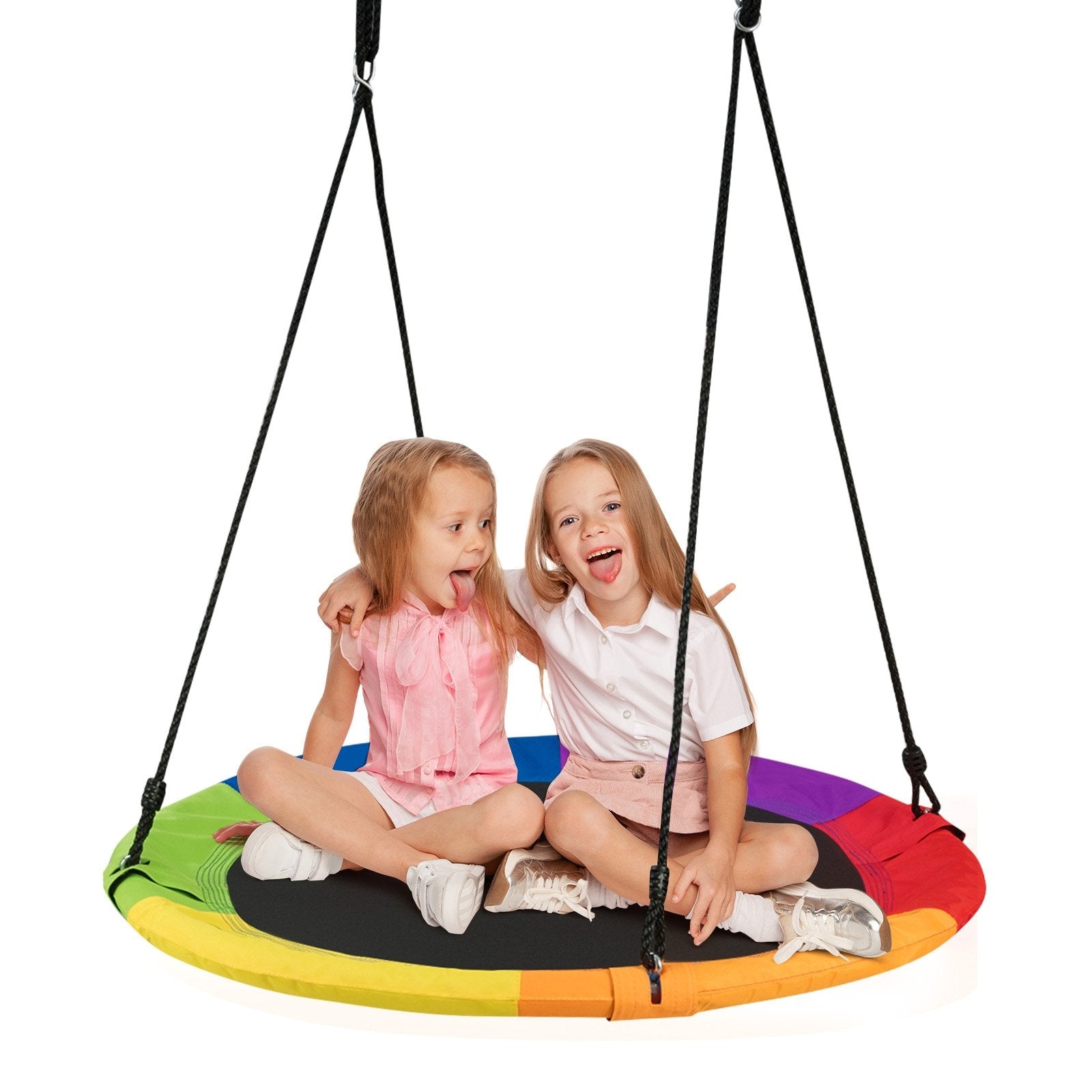 40 Inch 770 lbs Flying Saucer Tree Swing Kids Gift with 2 Tree Hanging Straps, Multicolor Swing & Playsets   at Gallery Canada