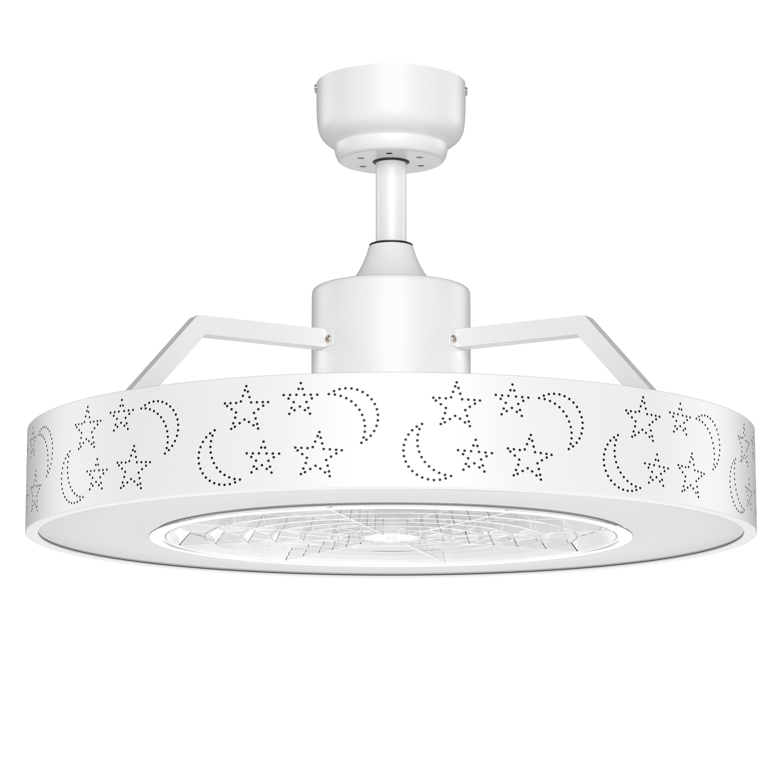 23 Inch Ceiling Fan with LED Light and Remote Control, White Ceiling Fans at Gallery Canada