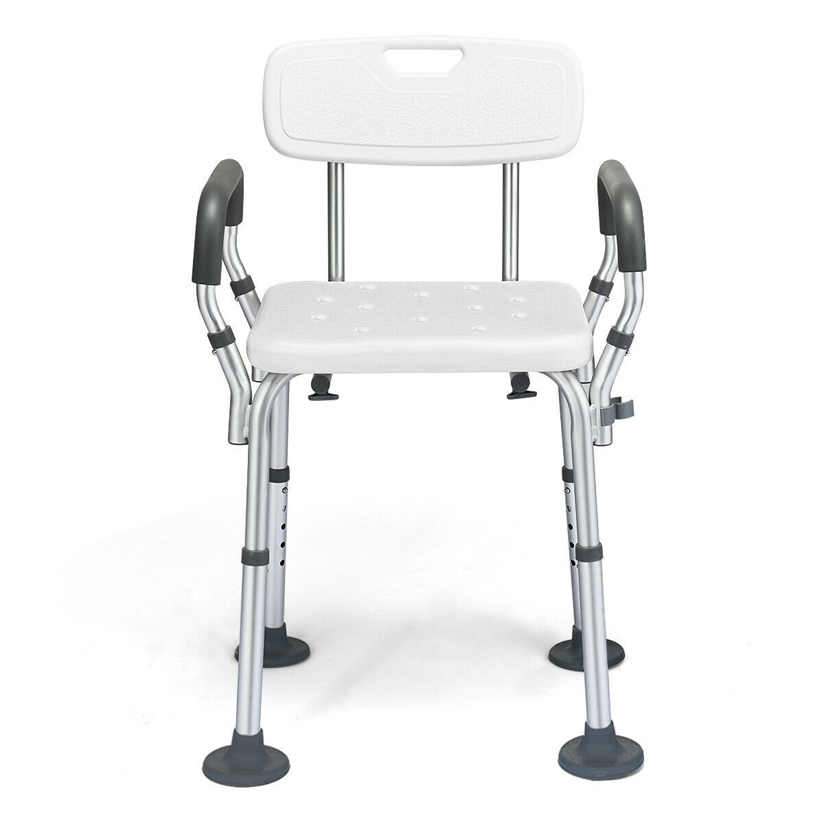 Shower Chair Spa Bathtub with Removable Armrests and Back, Silver - Gallery Canada