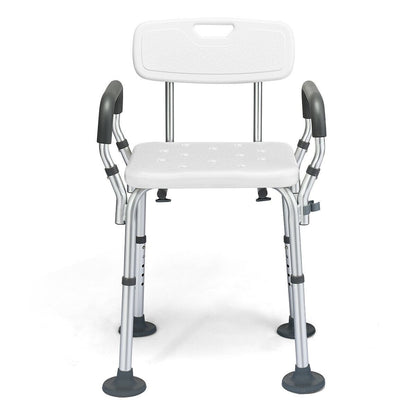 Shower Chair Spa Bathtub with Removable Armrests and Back, Silver - Gallery Canada