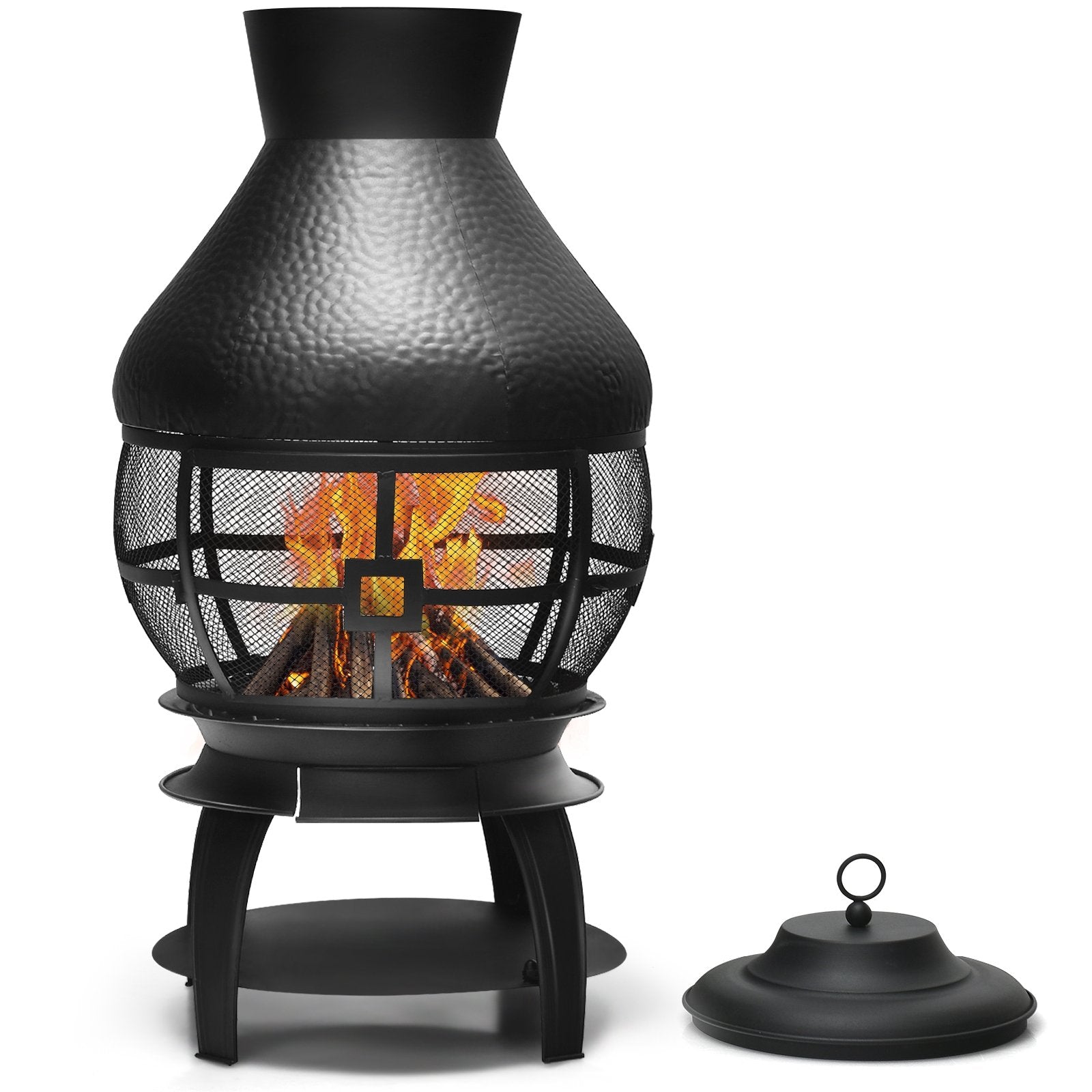 Patio Wood Burning Chimneys Fireplace, Black - Gallery Canada