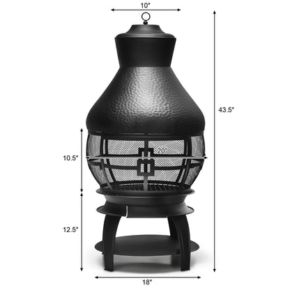 Patio Wood Burning Chimneys Fireplace, Black - Gallery Canada