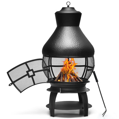 Patio Wood Burning Chimneys Fireplace, Black - Gallery Canada