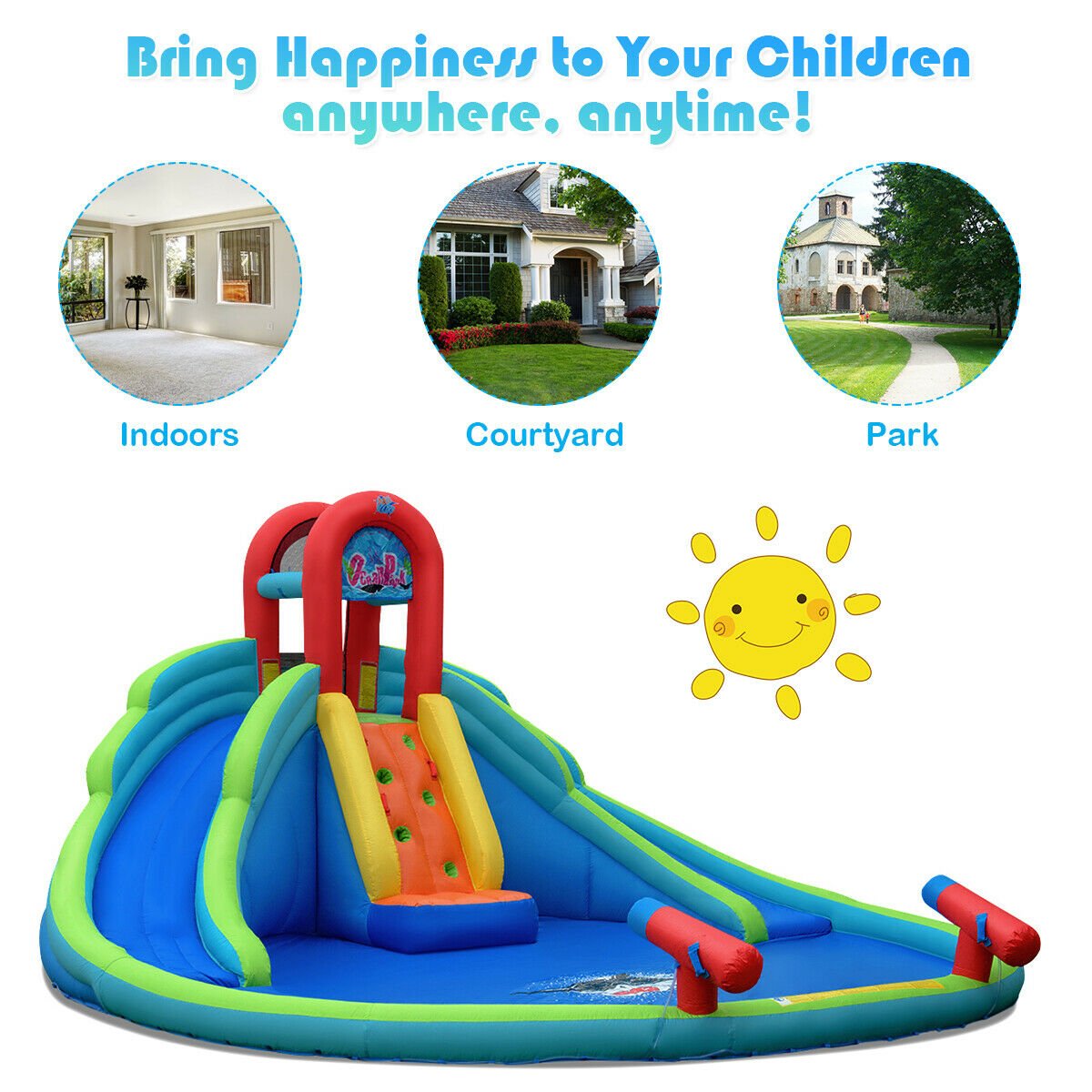 Kids Inflatable Water Slide Bounce House with Carrying Bag Without Blower Bounce House   at Gallery Canada