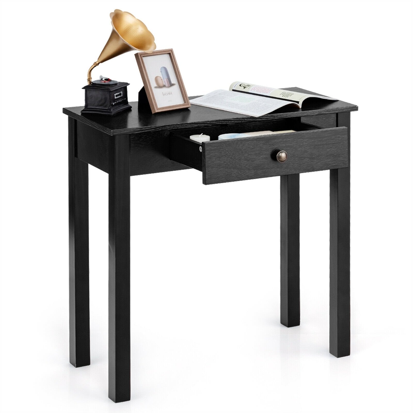 Small Space Console Table with Drawer for Living Room Bathroom Hallway, Black Console Tables   at Gallery Canada