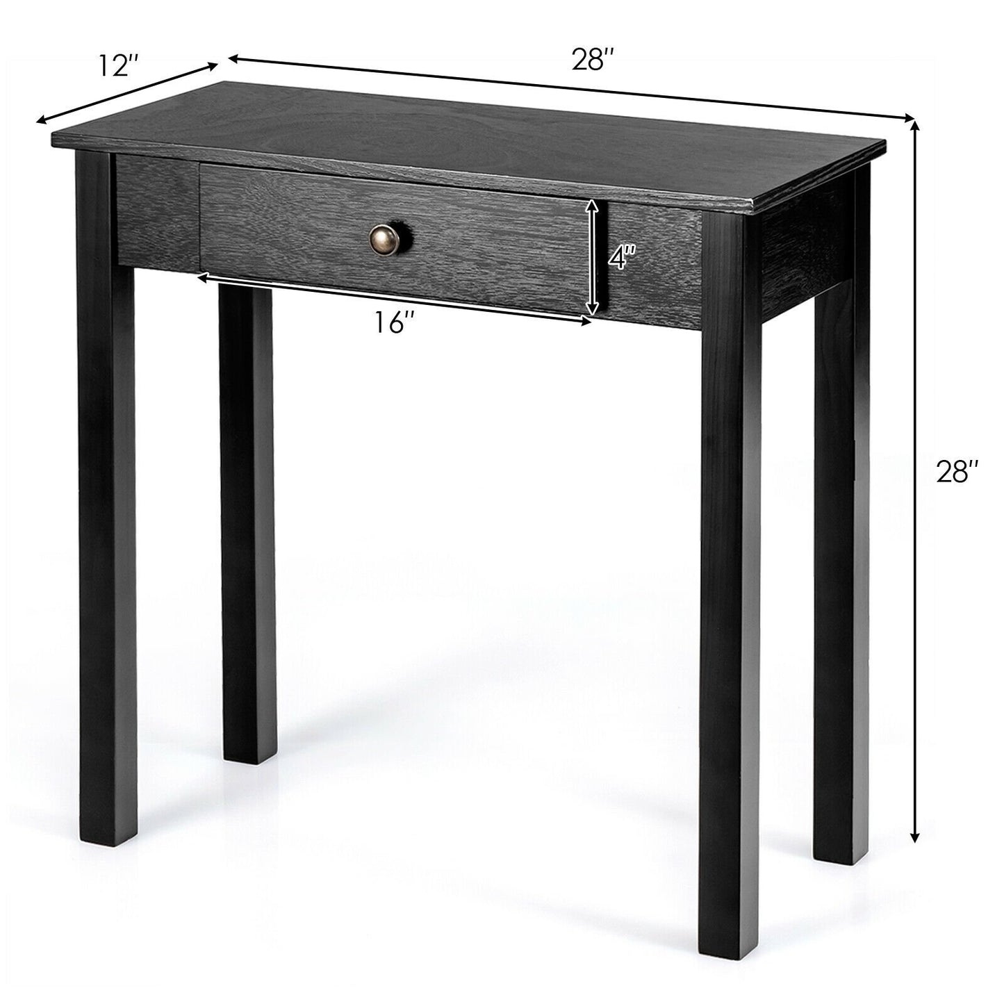 Small Space Console Table with Drawer for Living Room Bathroom Hallway, Black Console Tables   at Gallery Canada