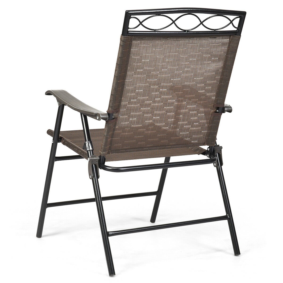 Set of 4 Patio Folding Chairs, Brown Patio Dining Chairs   at Gallery Canada