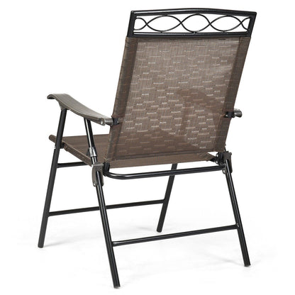 Set of 4 Patio Folding Chairs, Brown Patio Dining Chairs   at Gallery Canada