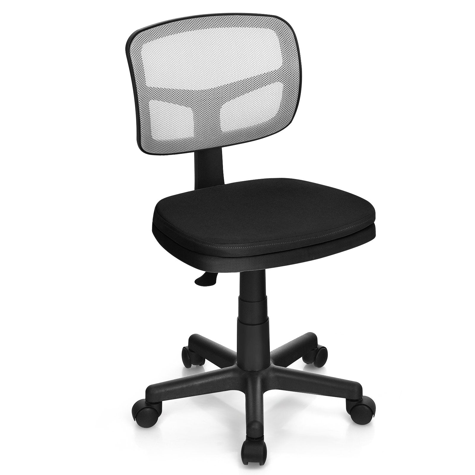 Armless Computer Chair with Height Adjustment and Breathable Mesh for Home Office, Black Armless Chairs   at Gallery Canada