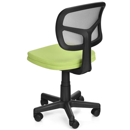 Armless Computer Chair with Height Adjustment and Breathable Mesh for Home Office, Green - Gallery Canada