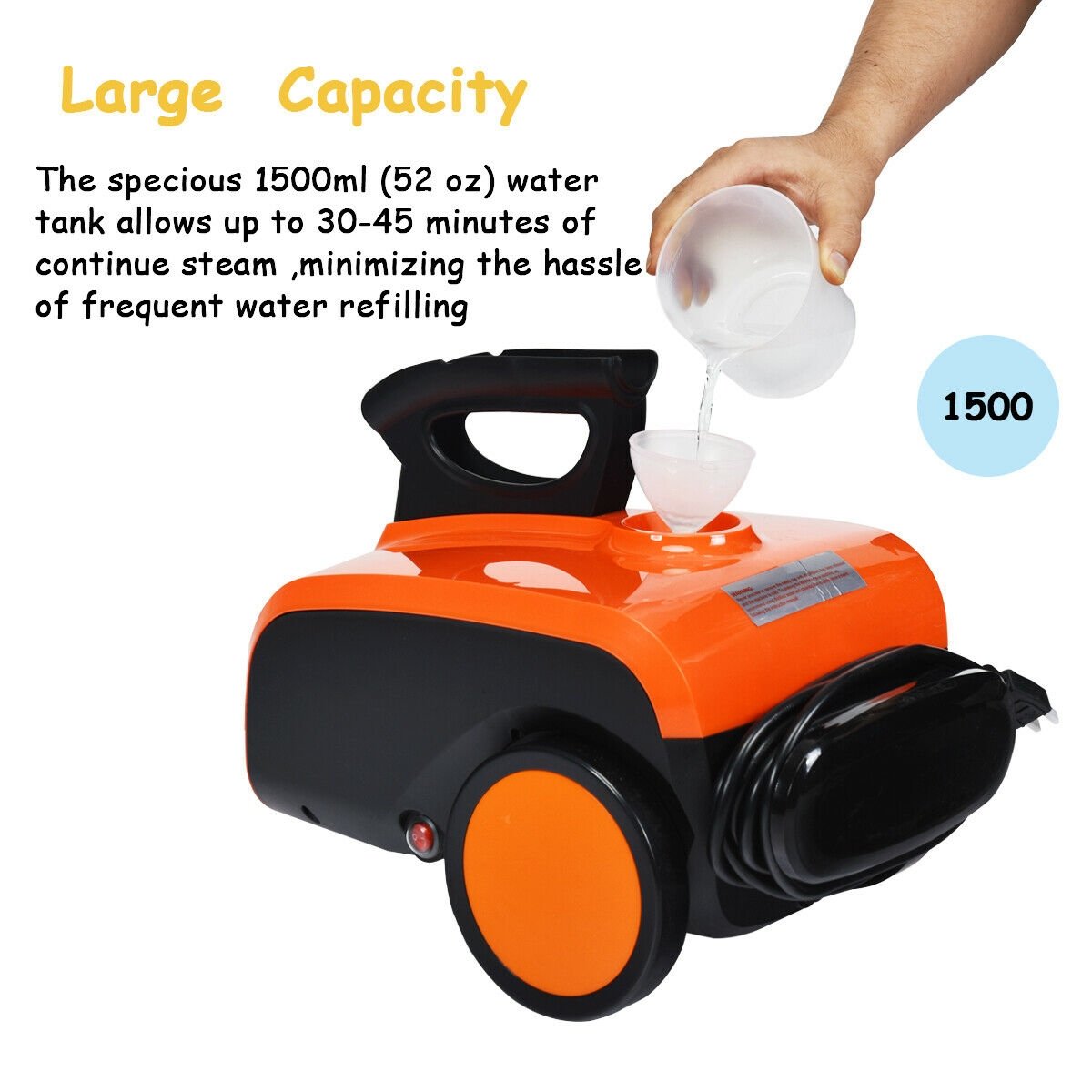 Heavy Duty Household Multipurpose Steam Cleaner with 18 Accessories, Orange Vacuums & Cleaners   at Gallery Canada