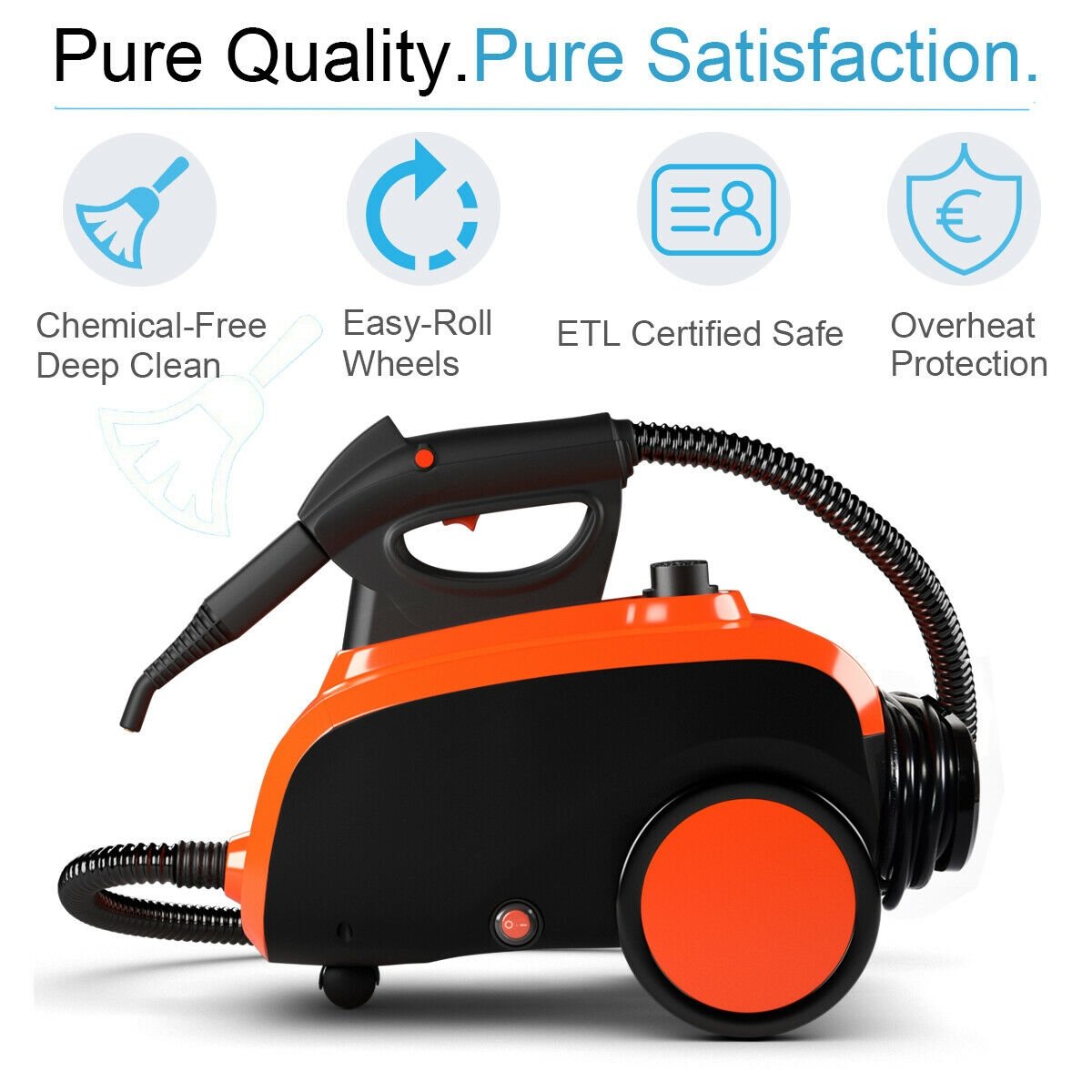 Heavy Duty Household Multipurpose Steam Cleaner with 18 Accessories, Orange Vacuums & Cleaners   at Gallery Canada