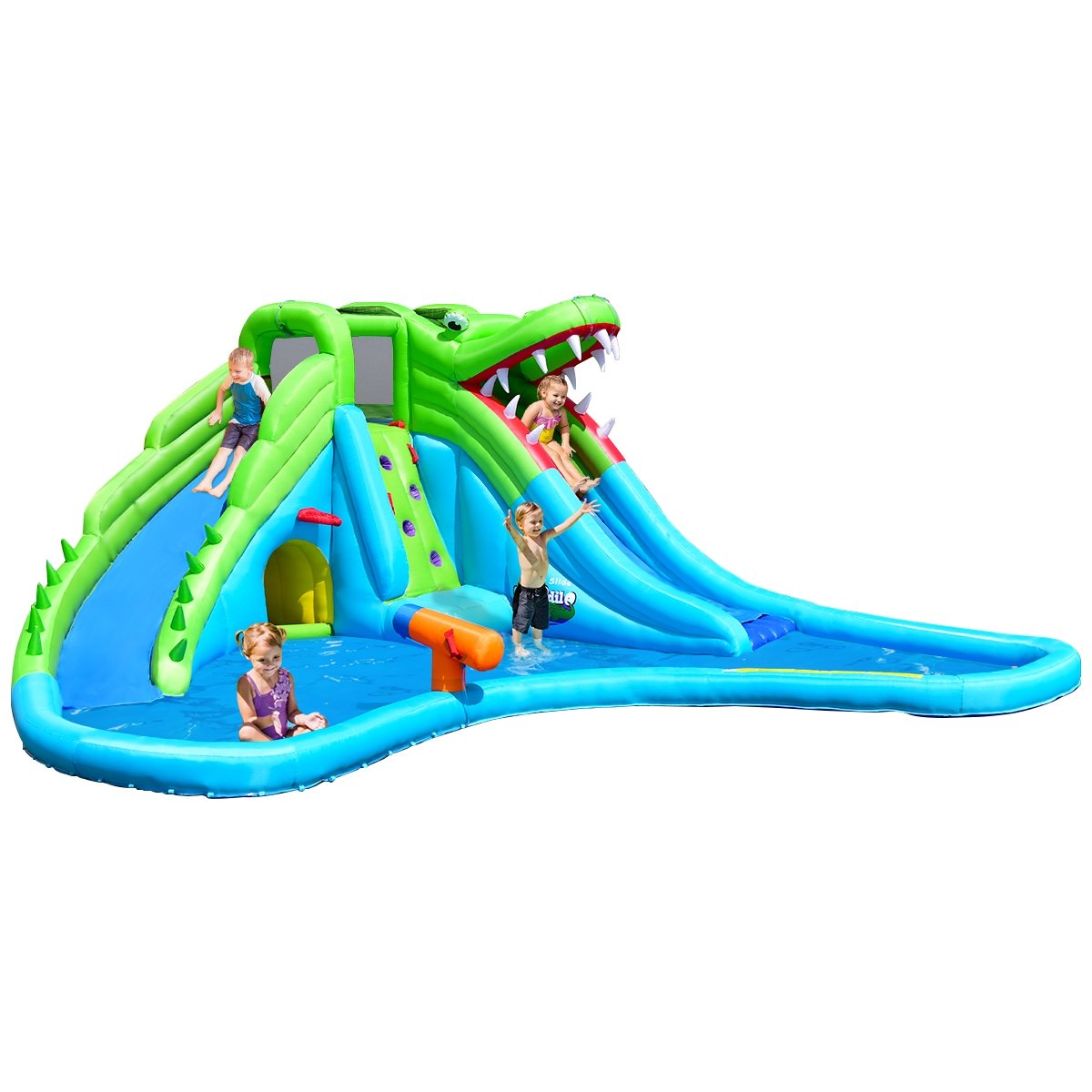 7-in-1 Inflatable Bounce House with Splashing Pool without Blower Bounce House   at Gallery Canada