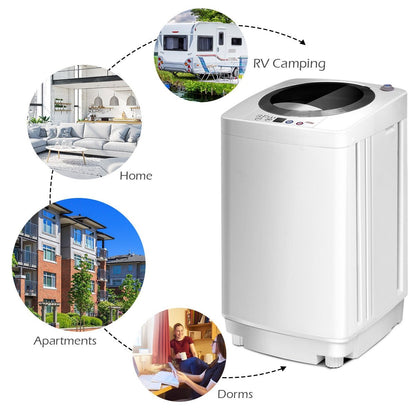 Portable 7.7 lbs Automatic Laundry Washing Machine with Drain Pump, White Washing Machines   at Gallery Canada