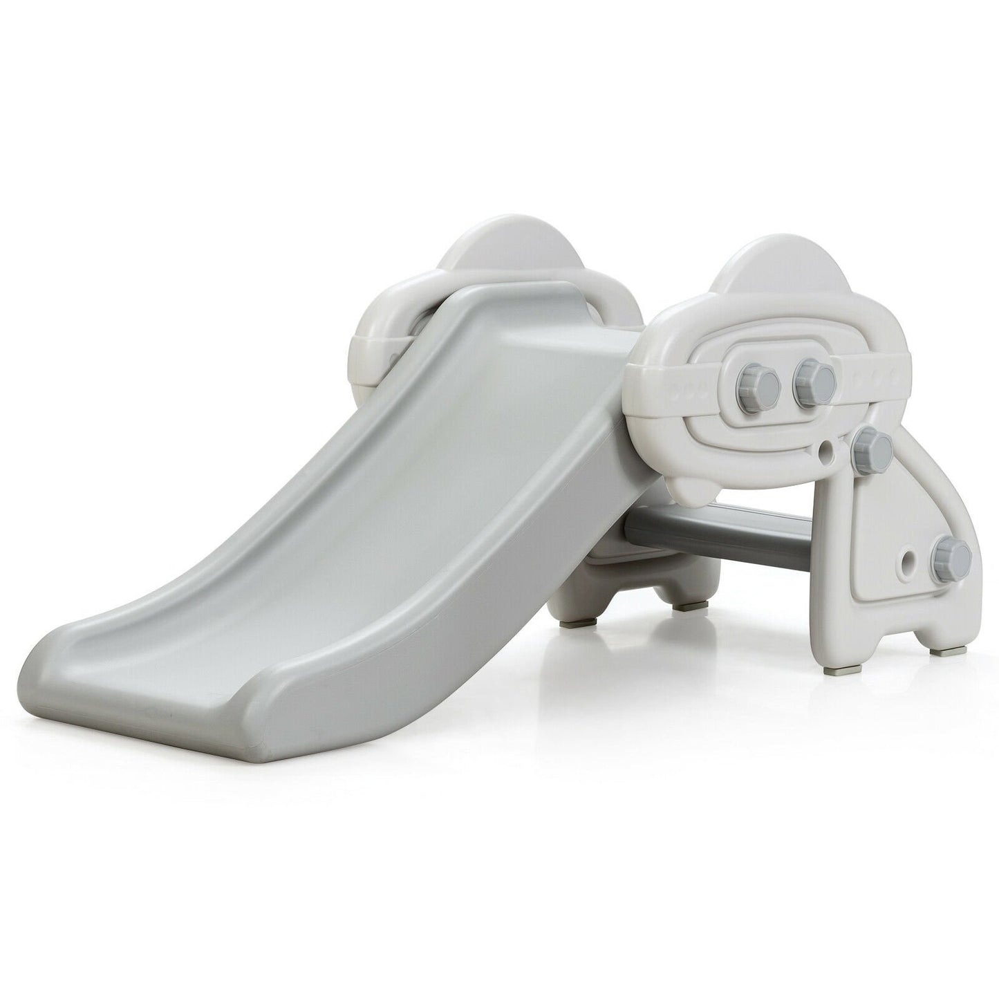 Freestanding Baby Mini Play Climber Slide Set with HDPE anf Anti-Slip Foot Pads, Gray - Gallery Canada