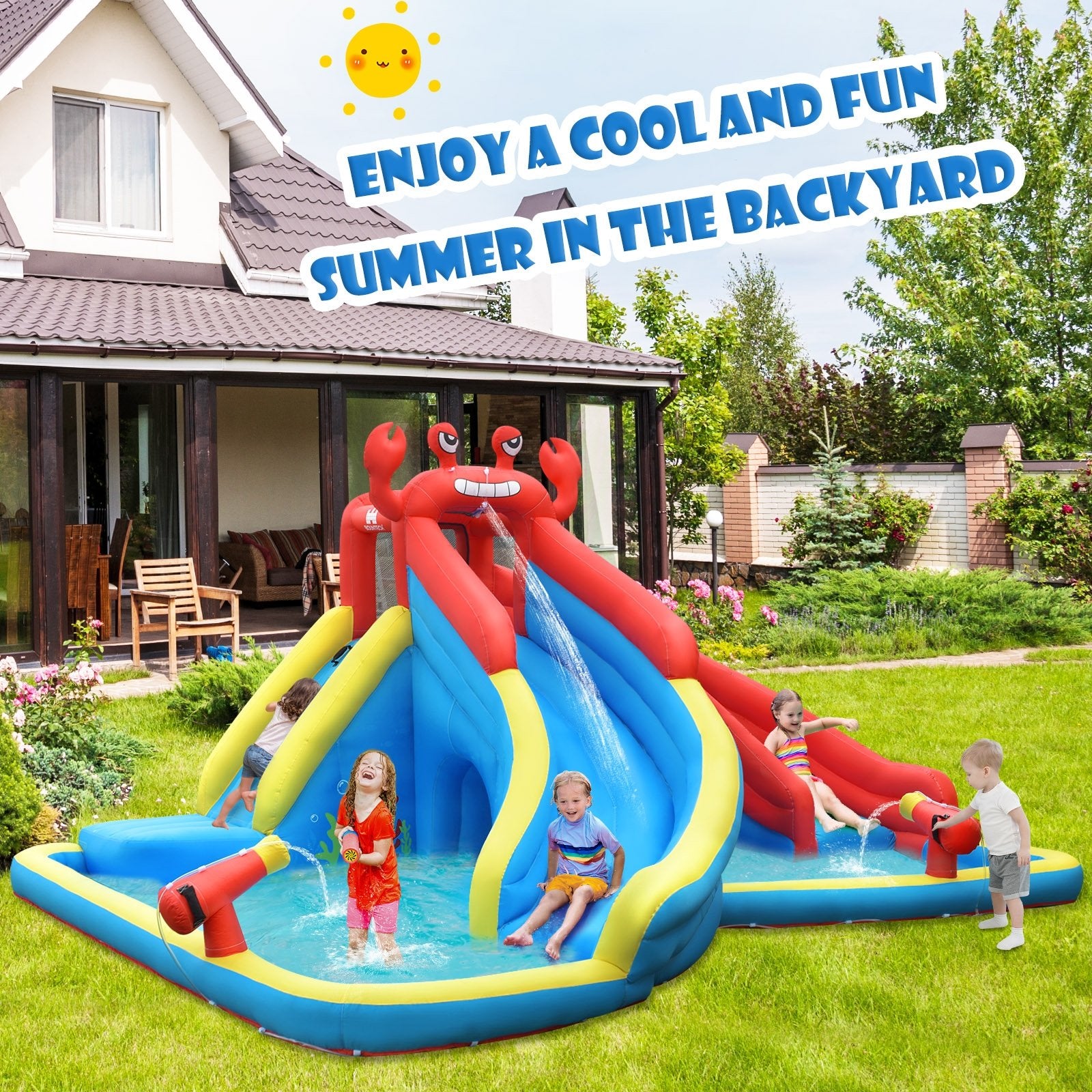 Inflatable Water Slide Crab Dual Slide Bounce House without Blower Bounce House   at Gallery Canada