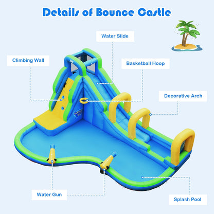 Inflatable Water Slide Kids Bounce House with Water Cannons and Hose Without Blower Bounce House   at Gallery Canada