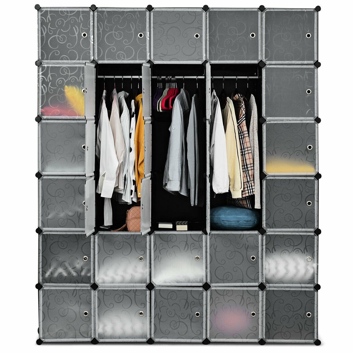 DIY 30 Cube Portable Closet Clothes Wardrobe Cabinet, Transparent Clothing & Closet Storage   at Gallery Canada