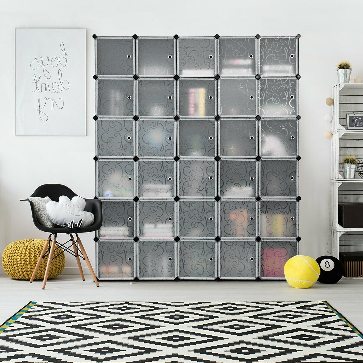 DIY 30 Cube Portable Closet Clothes Wardrobe Cabinet, Transparent Clothing & Closet Storage   at Gallery Canada