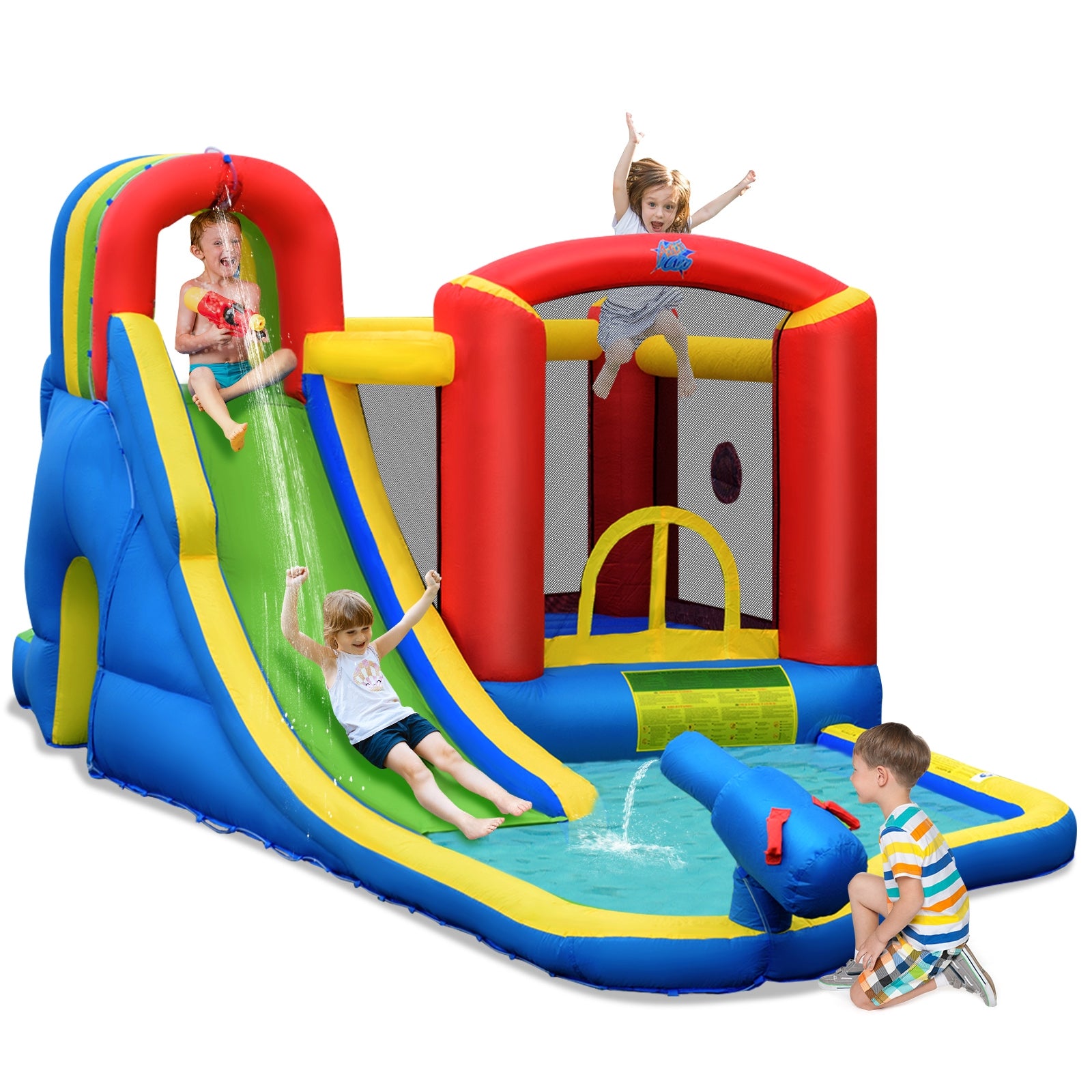 Inflatable Kid Bounce House Slide Climbing Splash Park Pool Jumping Castle Without Blower Bounce House at Gallery Canada