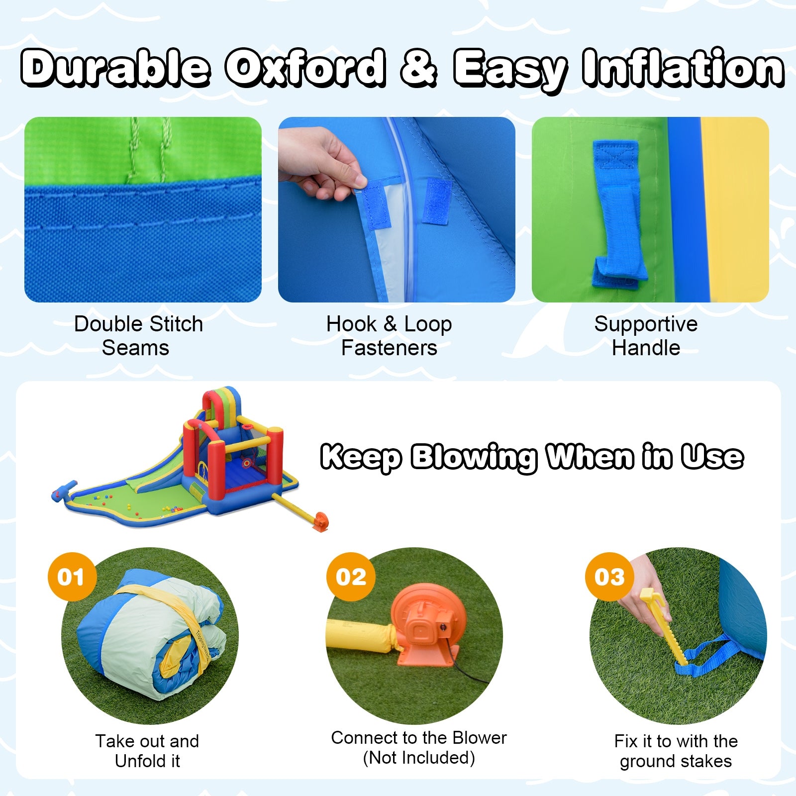 Inflatable Kid Bounce House Slide Climbing Splash Park Pool Jumping Castle Without Blower Bounce House at Gallery Canada