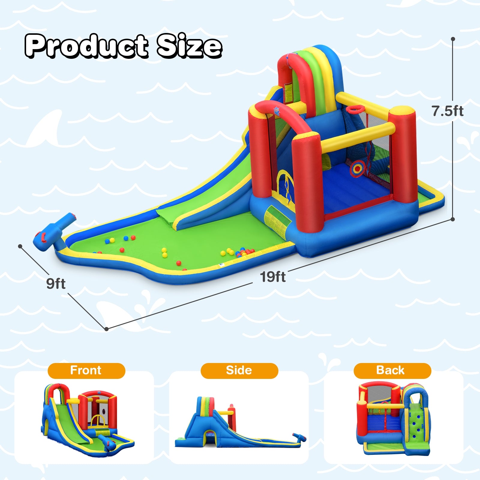 Inflatable Kid Bounce House Slide Climbing Splash Park Pool Jumping Castle Without Blower Bounce House at Gallery Canada