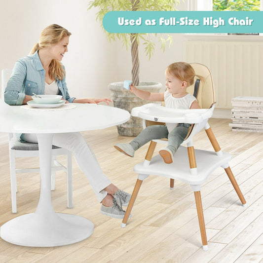 5-in-1 Baby Wooden Convertible High Chair , Beige High Chairs   at Gallery Canada