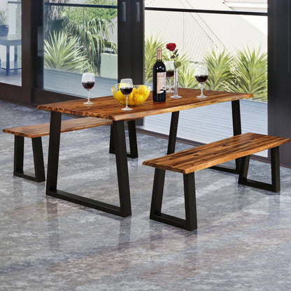 Rectangular Acacia Wood Dining Table, Brown Dining Tables   at Gallery Canada