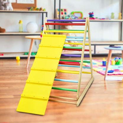 Foldable Wooden Climbing Triangle Indoor with Ladder for Toddler Baby, Multicolor Climbers & Slides   at Gallery Canada