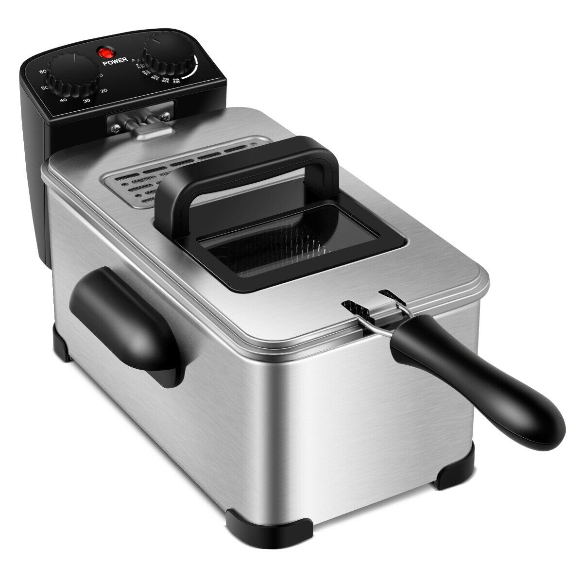 3.2 Quart Electric Stainless Steel Deep Fryer with Timer, Silver Air Fryers   at Gallery Canada