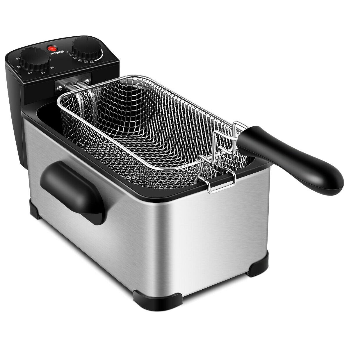 3.2 Quart Electric Stainless Steel Deep Fryer with Timer, Silver Air Fryers   at Gallery Canada