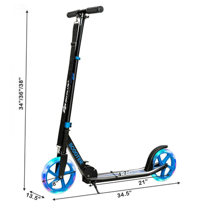 Portable Folding Sports Kick Scooter with LED Wheels, Blue Scooters   at Gallery Canada