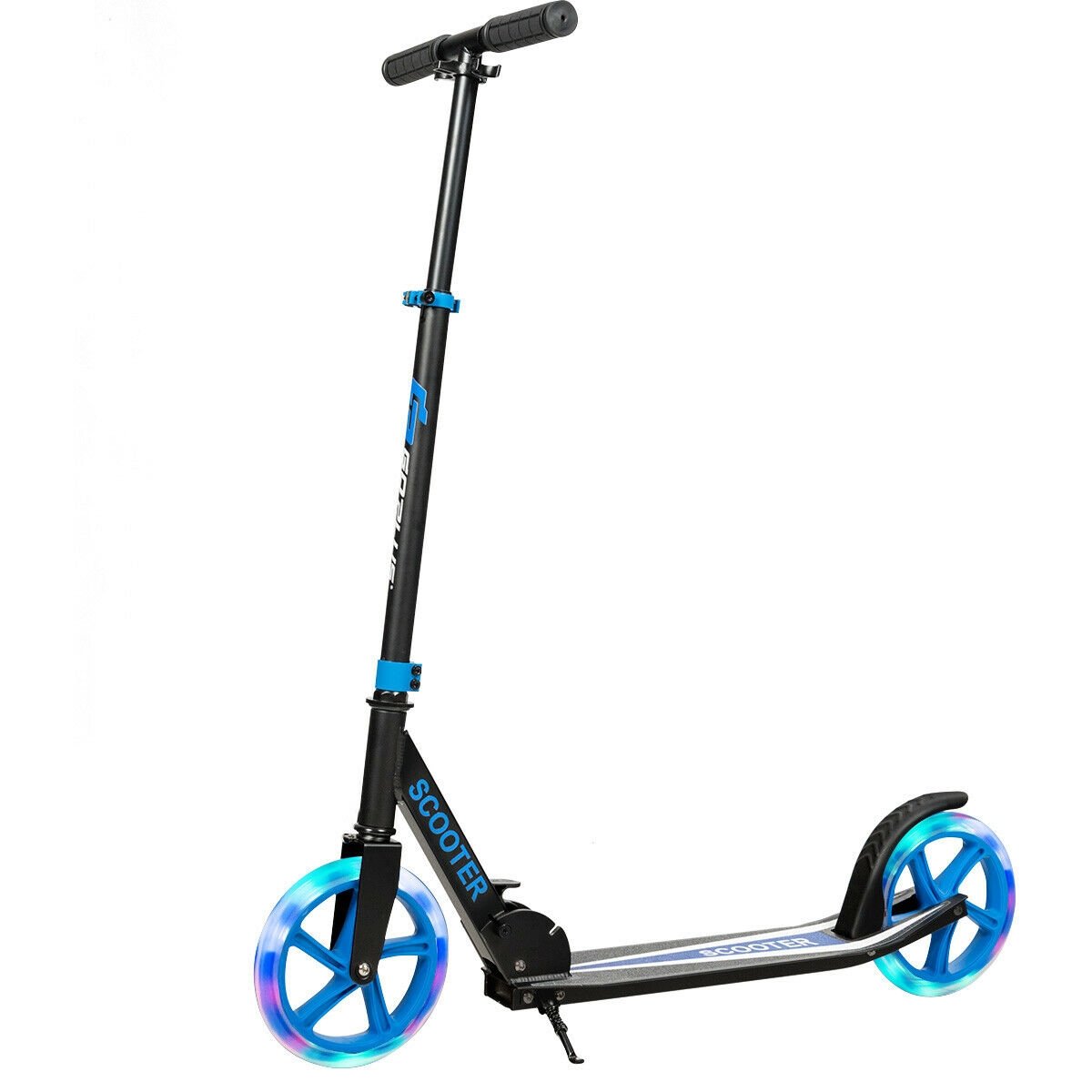 Portable Folding Sports Kick Scooter with LED Wheels, Blue Scooters   at Gallery Canada