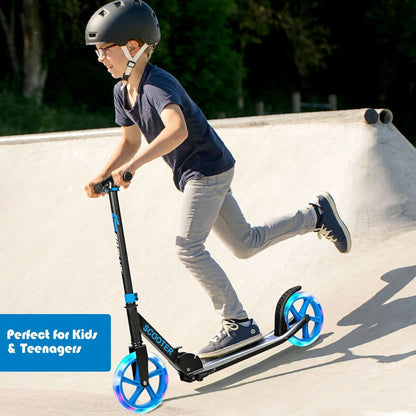 Portable Folding Sports Kick Scooter with LED Wheels, Blue Scooters   at Gallery Canada