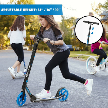 Portable Folding Sports Kick Scooter with LED Wheels, Blue Scooters   at Gallery Canada