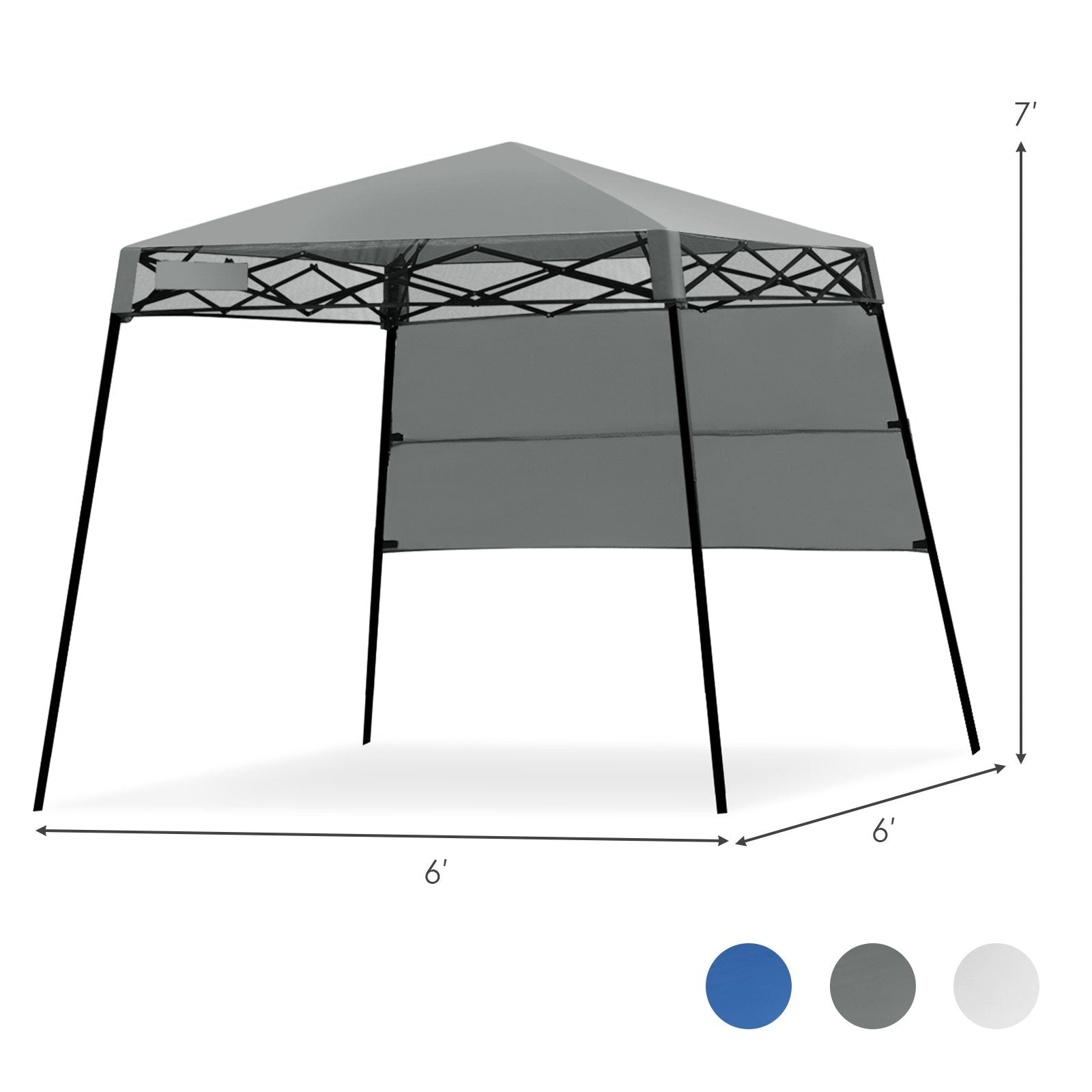 7 x 7 Feet Sland Adjustable Portable Canopy Tent with Backpack, Gray Canopies   at Gallery Canada