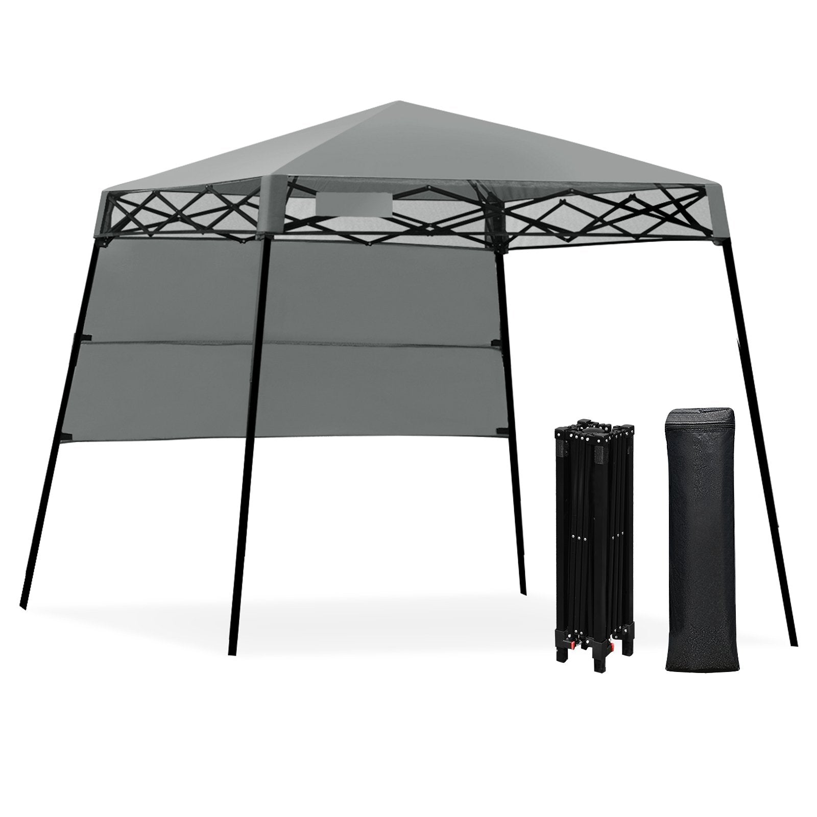 7 x 7 Feet Sland Adjustable Portable Canopy Tent with Backpack, Gray Canopies   at Gallery Canada