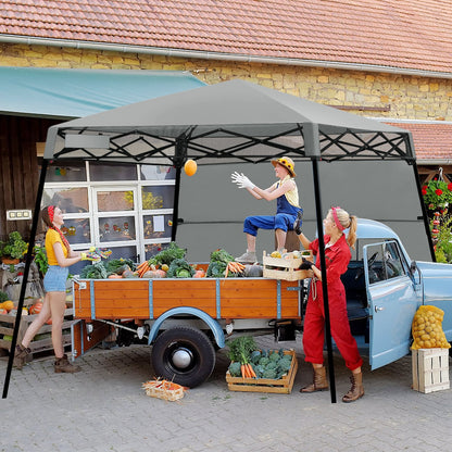 7 x 7 Feet Sland Adjustable Portable Canopy Tent with Backpack, Gray Canopies   at Gallery Canada