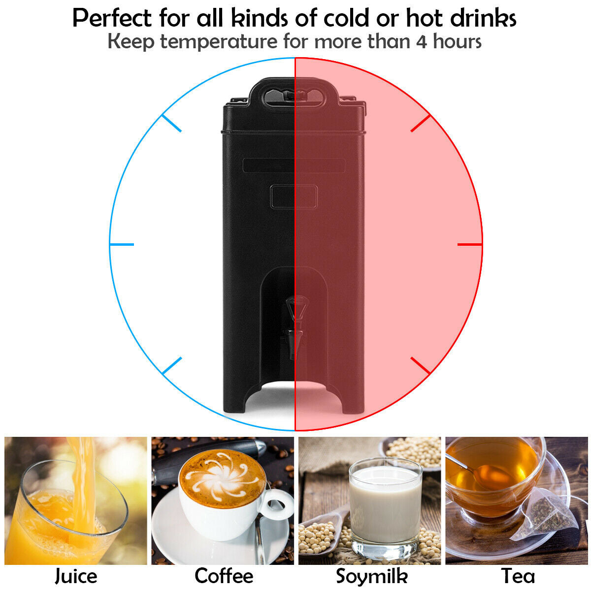5 Gallon Insulated Beverage Server Dispenser, Black Water Dispensers at Gallery Canada